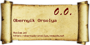 Obernyik Orsolya névjegykártya